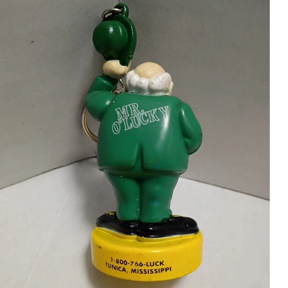 Vintage Fitzgeralds Casino Mr O Lucky Keychain Tunica Mississippi Leprechaun